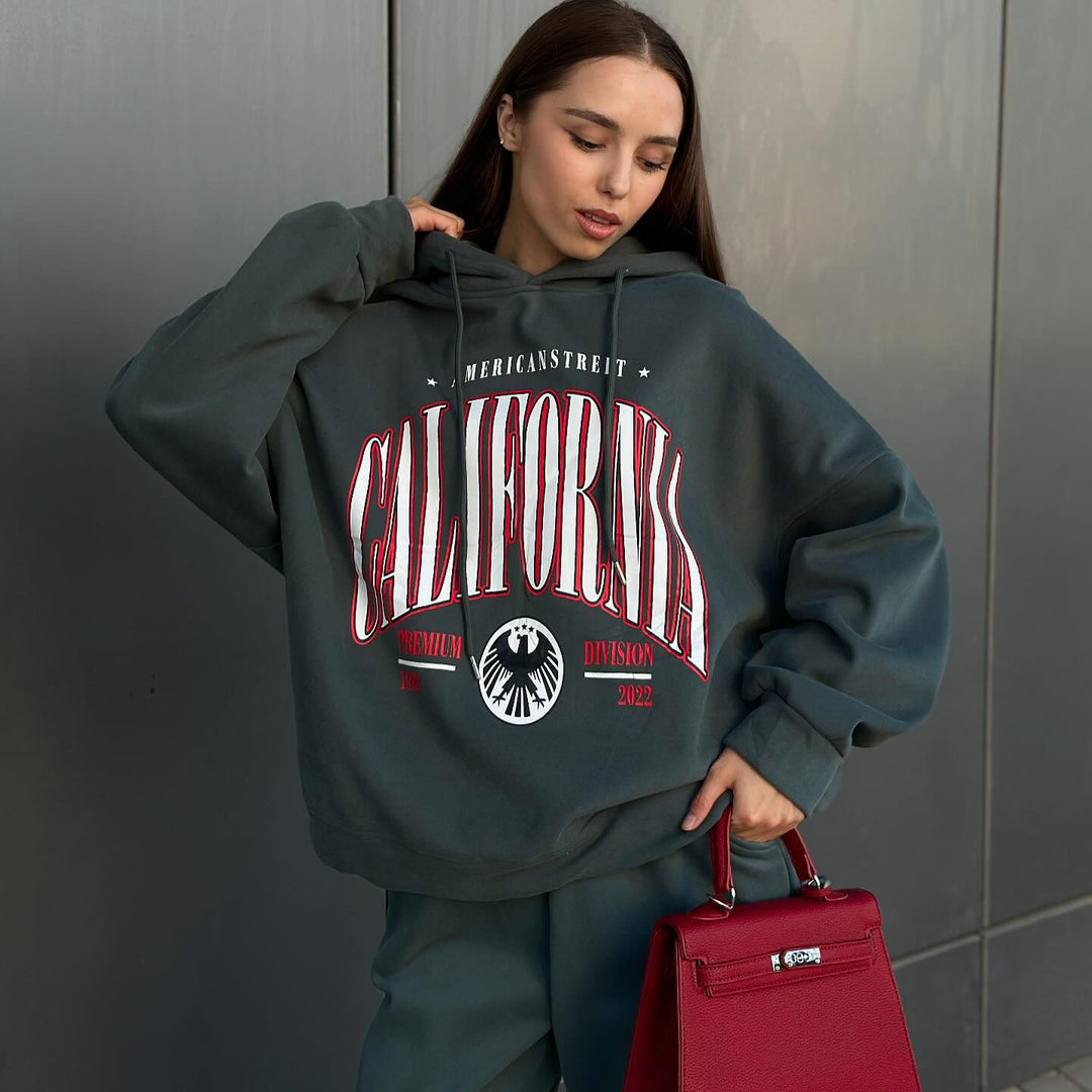 Oversized women's hoodie with creative graphic design Lune London