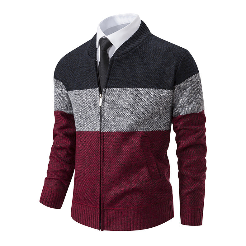 Modern knit jacket for men with modern zipper Lune London