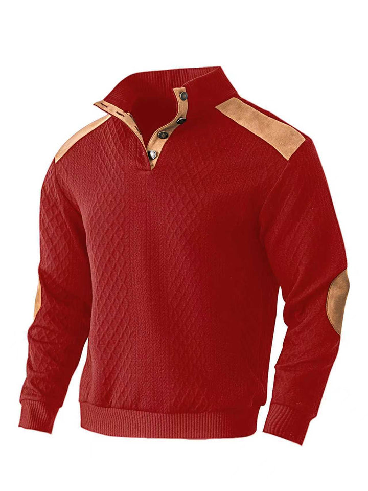 Knitted sweater for men with a unique high collar and trendy details Lune London