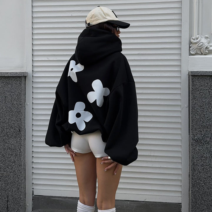 Oversized hoodie for women with creative floral patterns Lune London