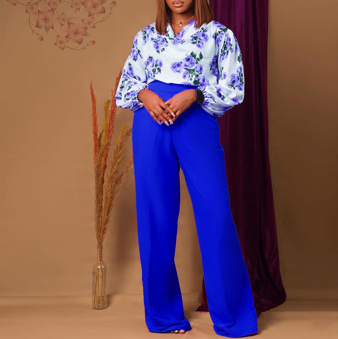 Women's jumpsuit with floral top and wide pants Lune London