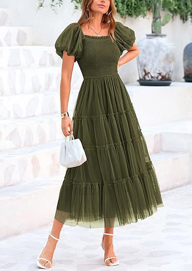 Maxi dress for women with voluminous sleeves and an off-shoulder design Lune London