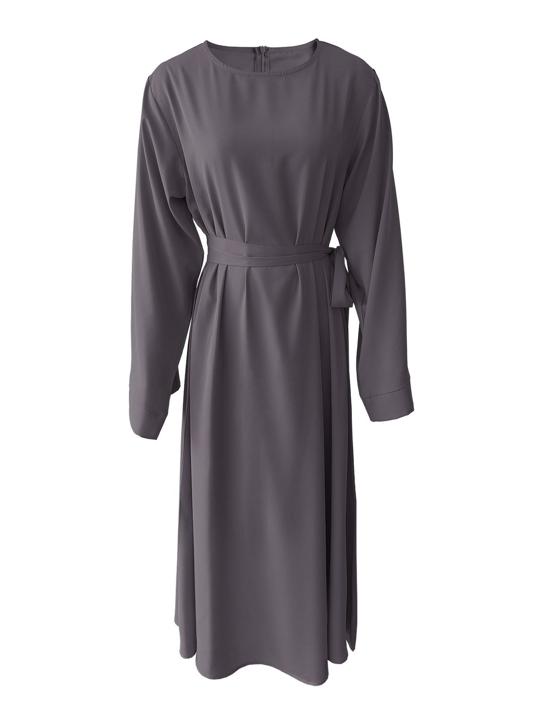 Midi dress for women with an elegant waist belt and long sleeves Lune London