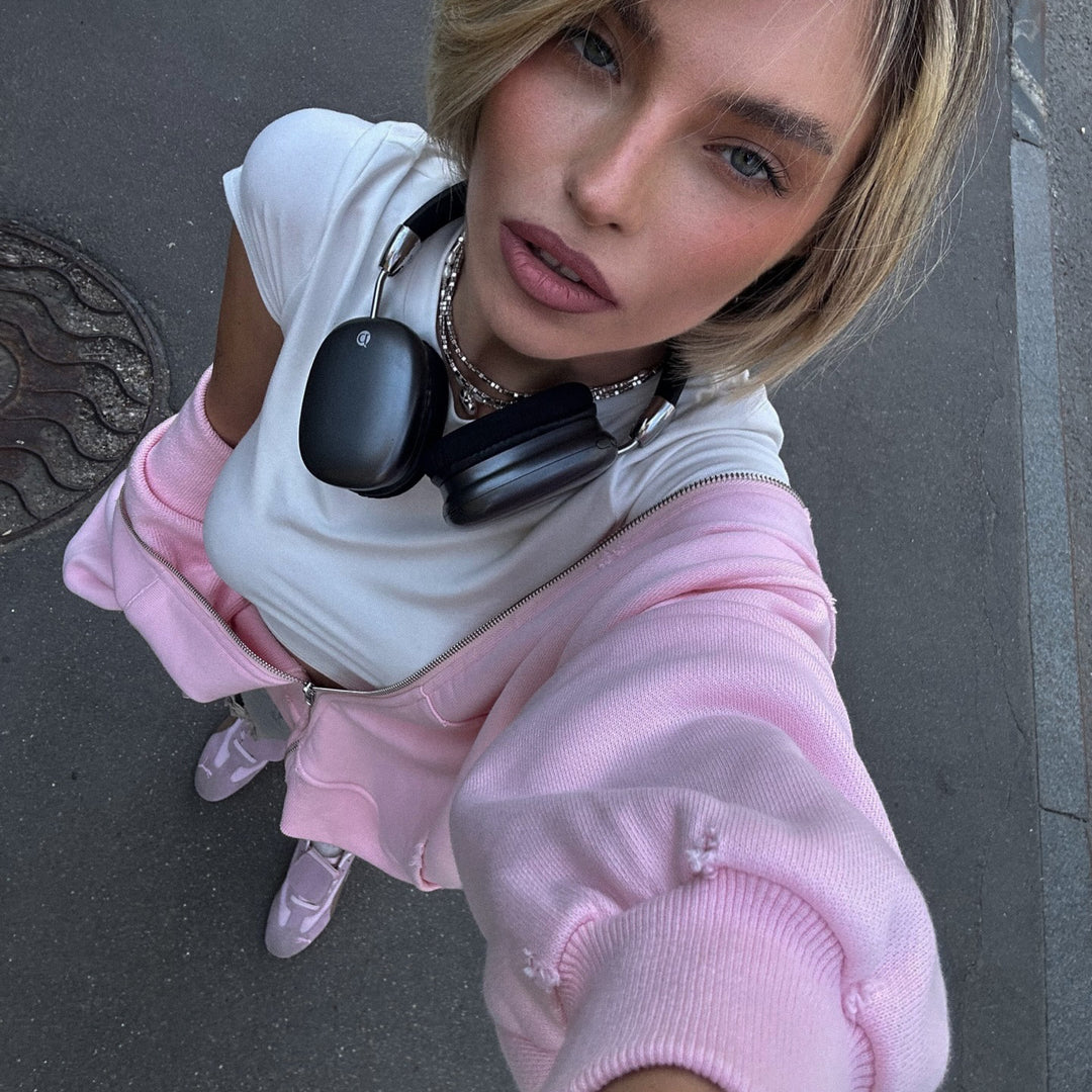 Oversized hoodie for women with sparkling inscription Lune London
