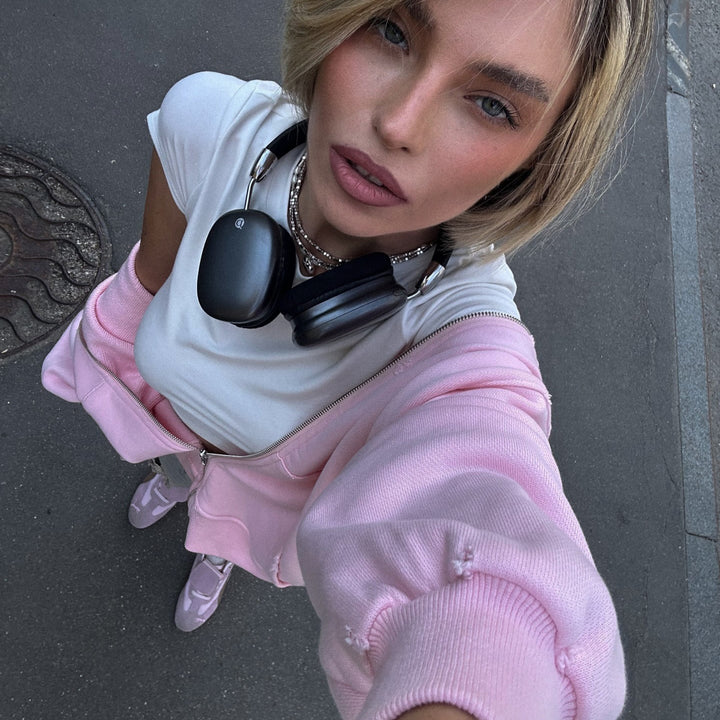 Oversized hoodie for women with sparkling inscription Lune London