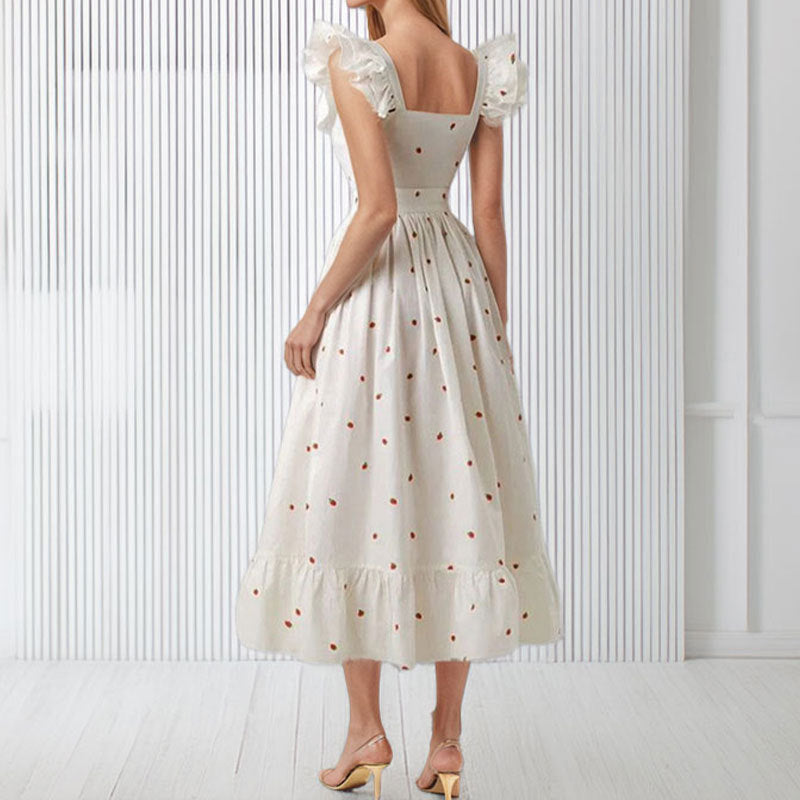 Robe maxi femme avec volants et imprimé floral Chic & Stil