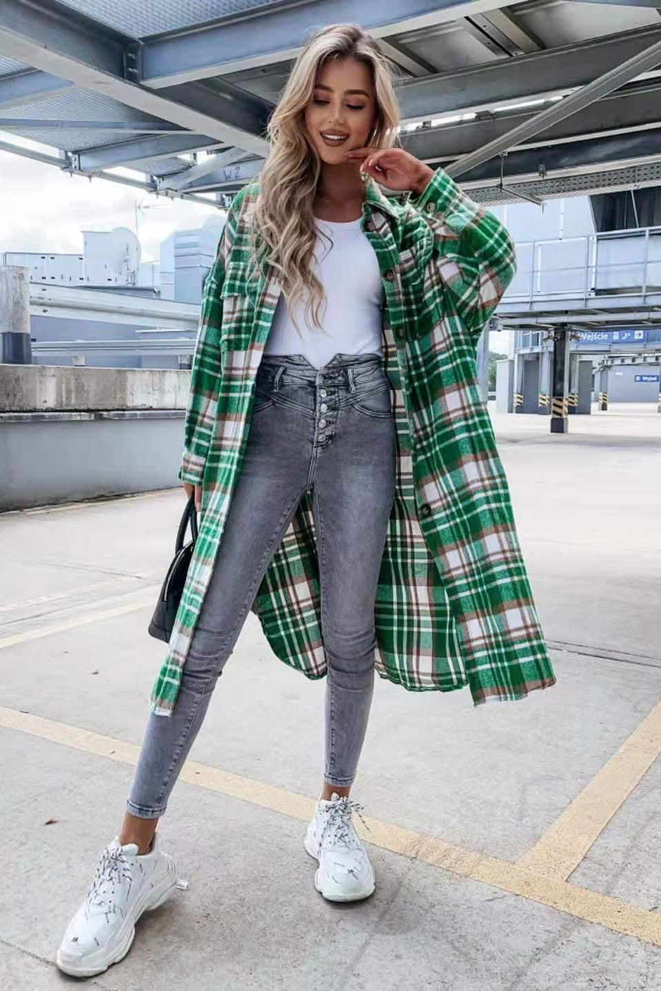 Lune London oversized plaid shirt jacket for women
