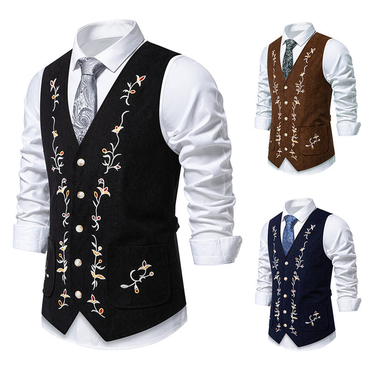 Elegant men's vest with floral design and practical pockets Lune London