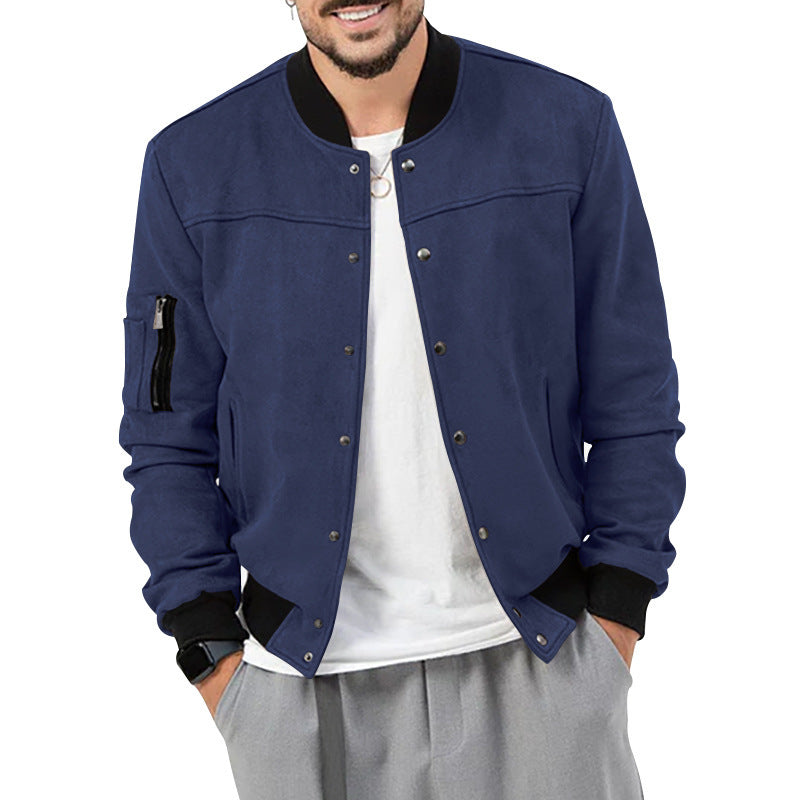 Trendy bomber jacket for men with practical zip pockets and elastic cuffs Lune London