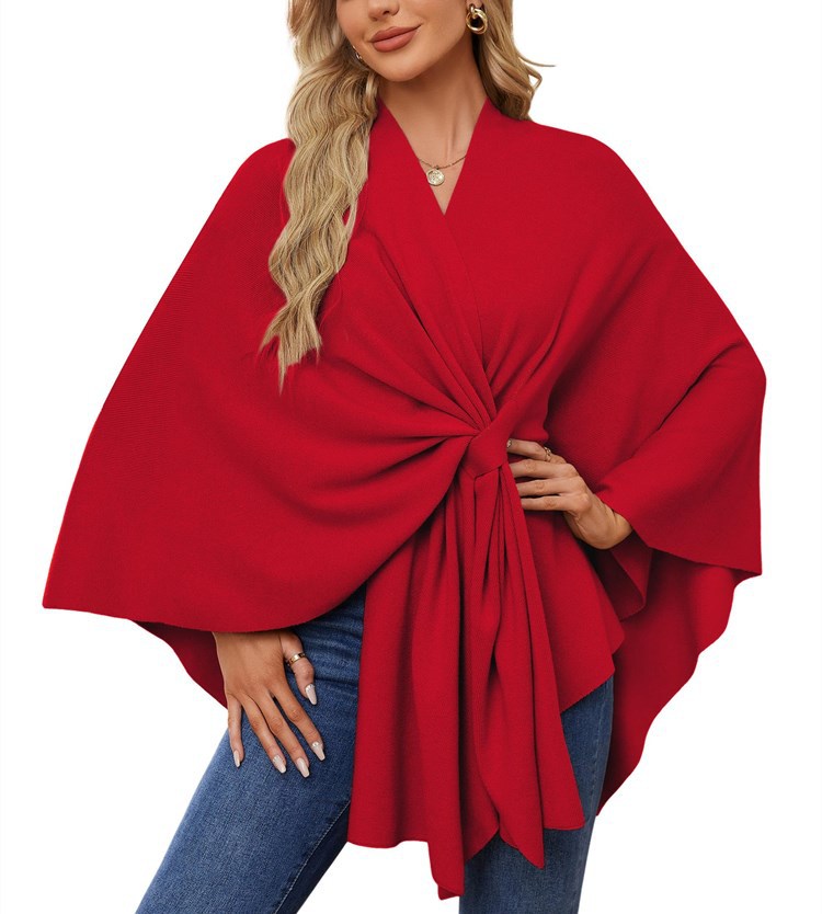 Ladies Elegant Wrapped Sweater with Asymmetrical Cut Lune London