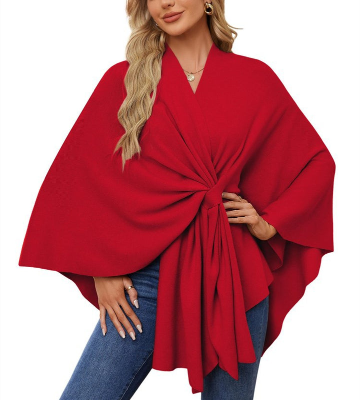 Ladies Elegant Wrapped Sweater with Asymmetrical Cut Lune London