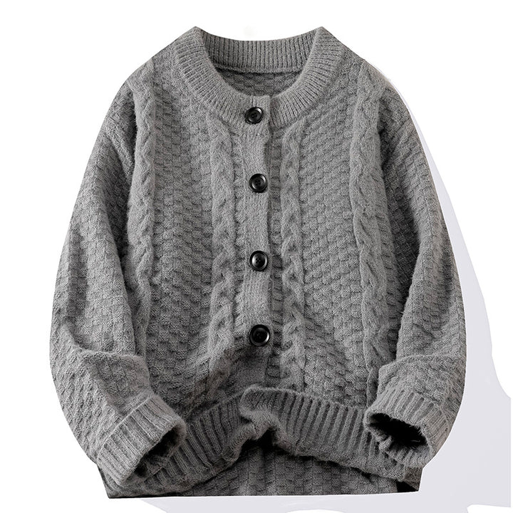 Lady cardigan with fixed edge and detailed raised pattern Lune London