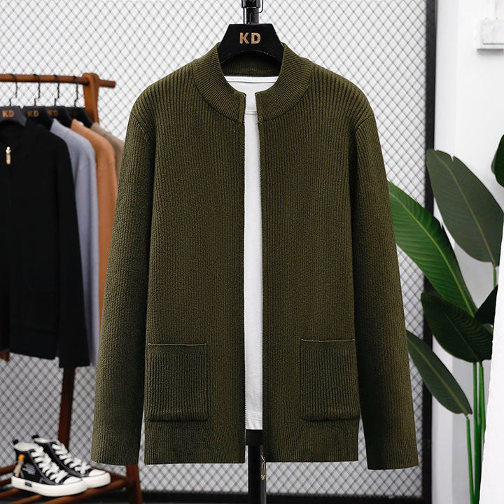 Ladies' knit jacket with modern zipper and practical pockets Lune London