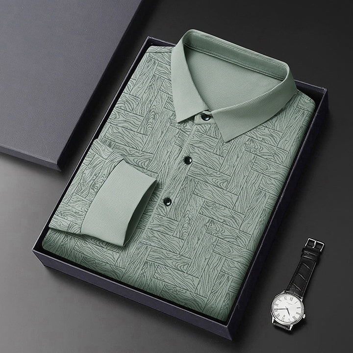 Stylish men's polo shirt with a refined structure design and an elegant button placket Lune London