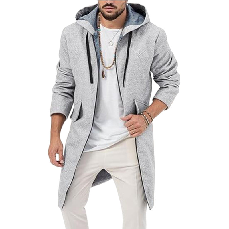 Trendy long jacket for men with hood Lune London