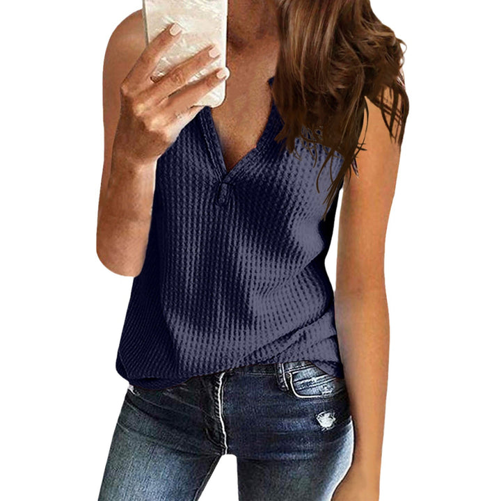Ladies Sports Top with Textured Surface and V Neck Lune London