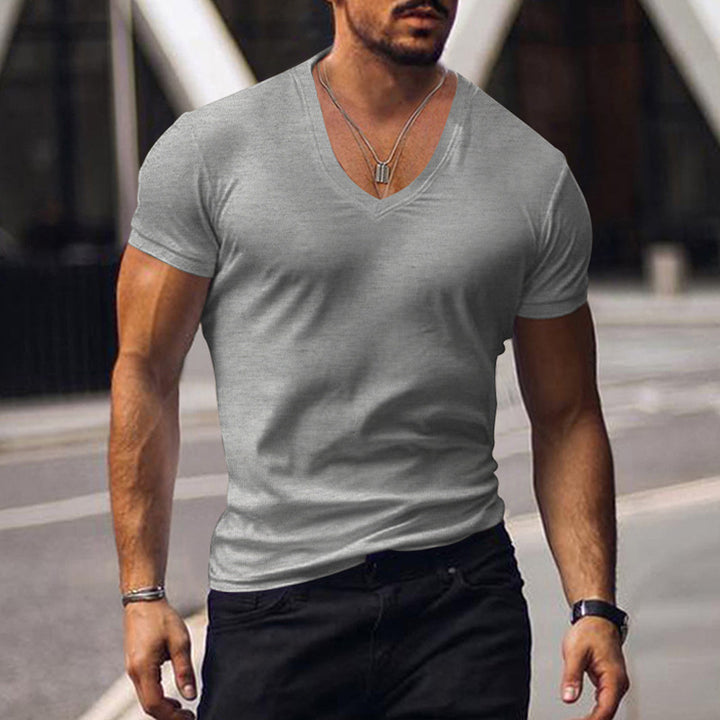 V-neck cotton blend breathable t-shirt for men Lune London