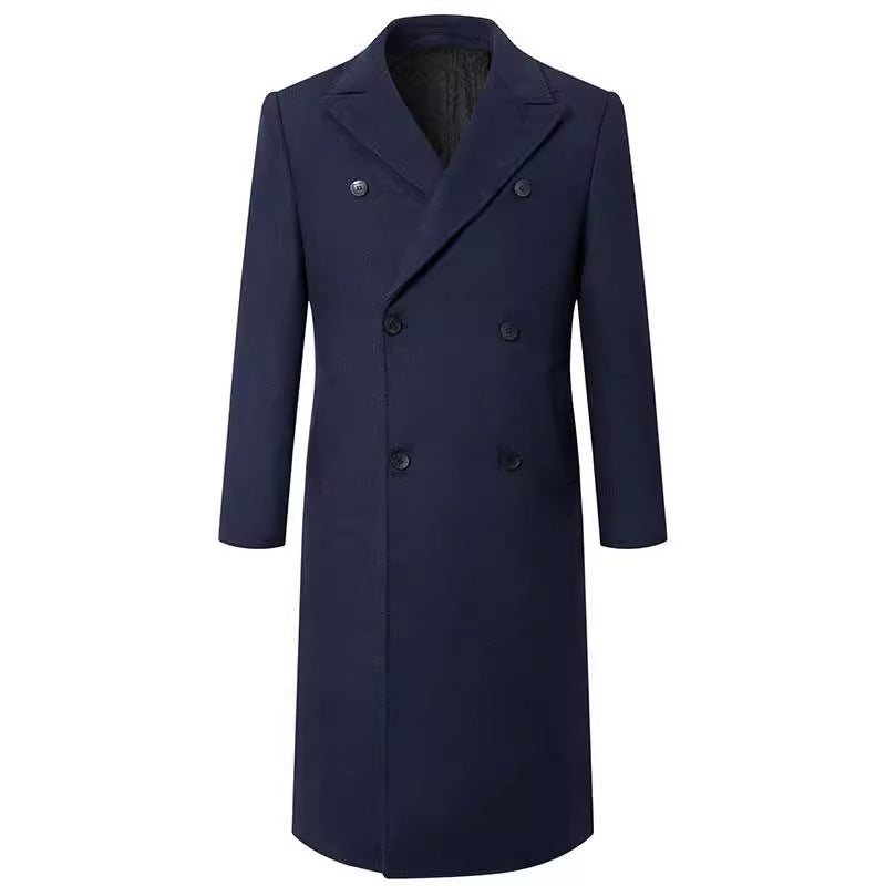 Double-breasted wool coat for men with an elegant notch lapel Lune London