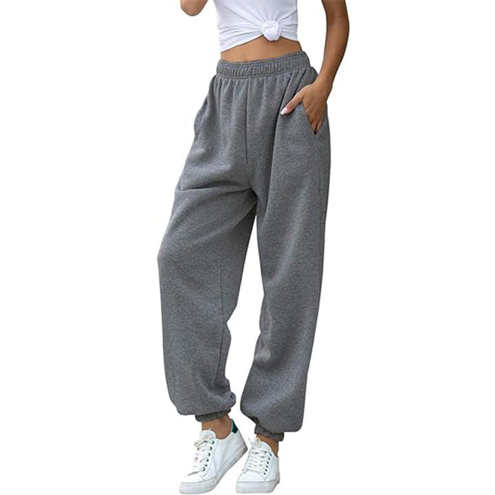 Casual pants for women with elastic waistband and side pockets Lune London
