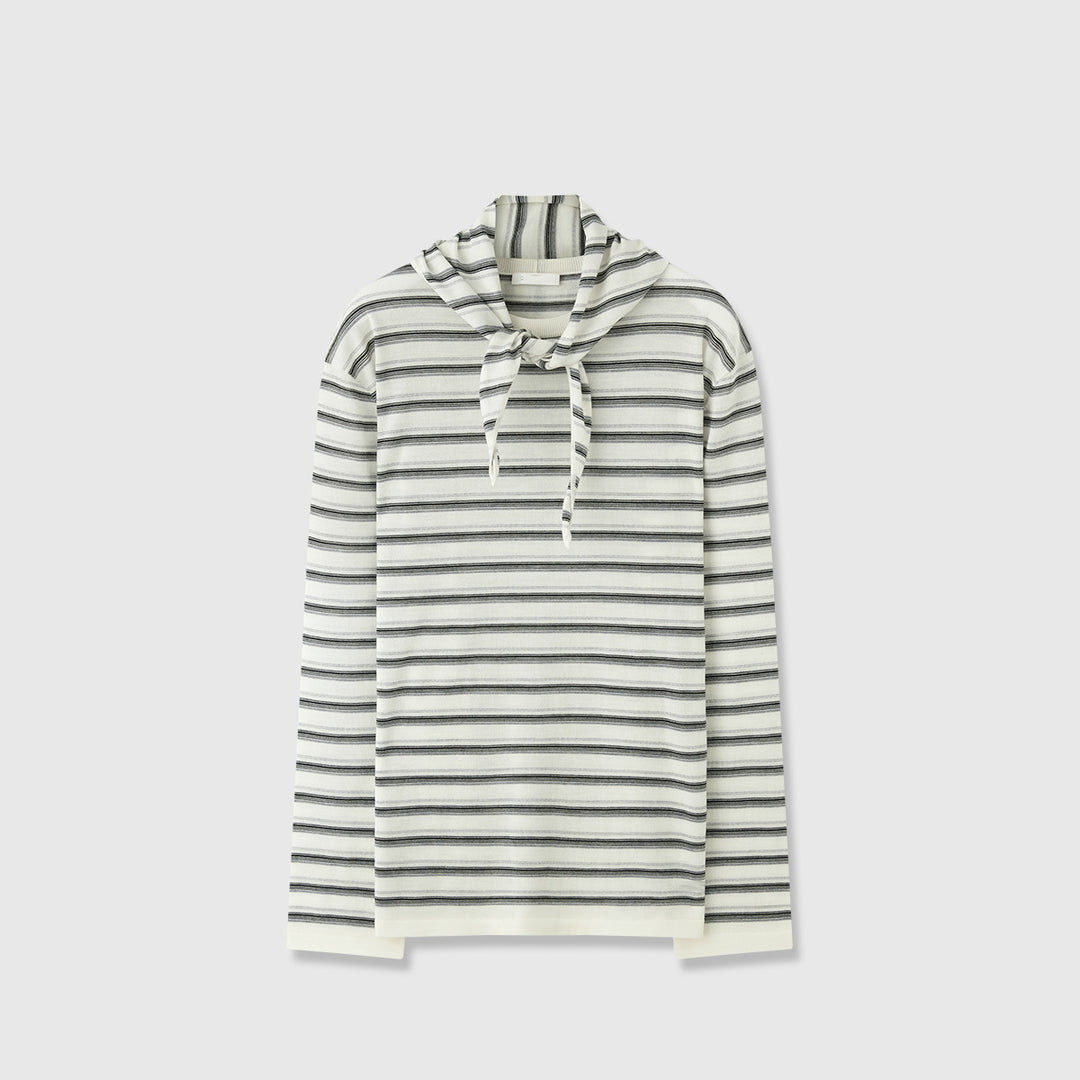 Chemise décontractée pour femme à manches longues avec ceinture à nouer à la mode Chic & Stil