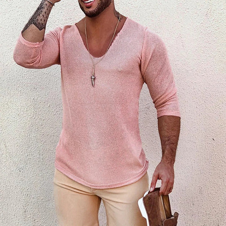 V-neck shirt for men with innovative structure design Lune London