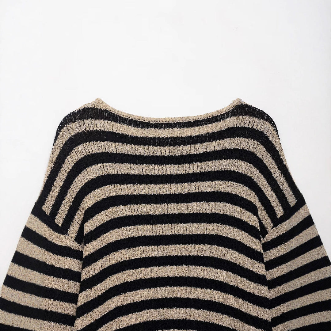 Knit sweater for women with a stylish striped pattern and a soft material Lune London