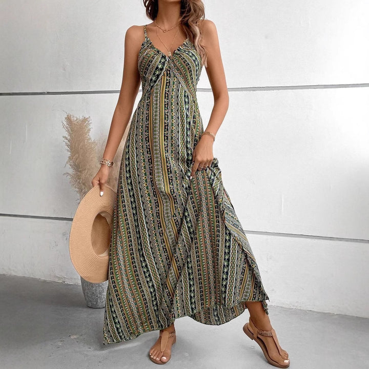 Lune London Women's Bohemian Maxi Dress with Straps