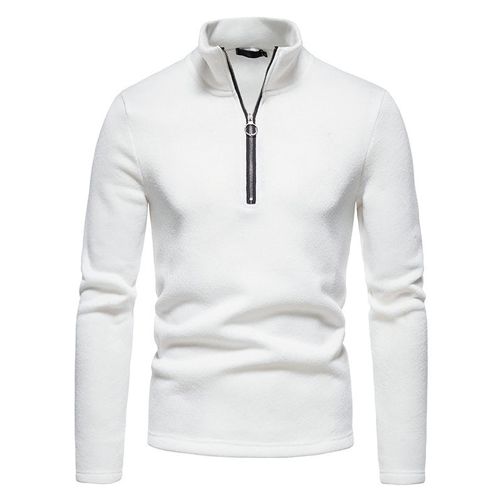 Sporty pullover for men with high collar and innovative zipper Lune London
