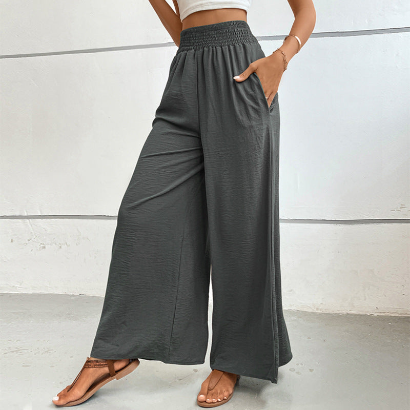 Wide summer pants for women with elastic waistband Lune London