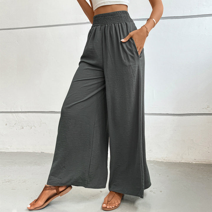 Wide summer pants for women with elastic waistband Lune London