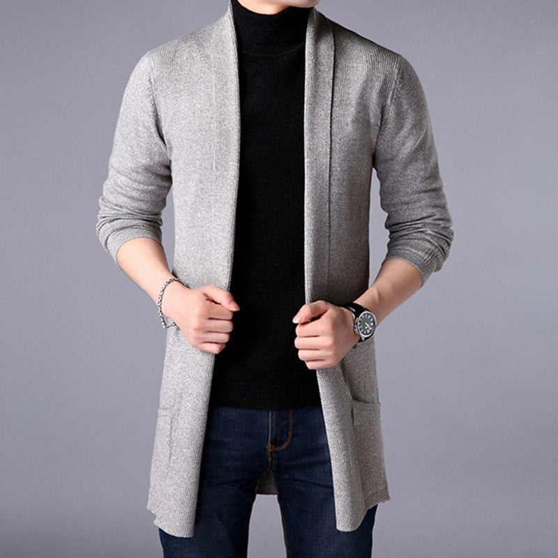 Men's knitted jacket with open cut and practical pockets Lune London