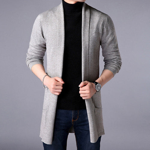Men's knitted jacket with open cut and practical pockets Lune London