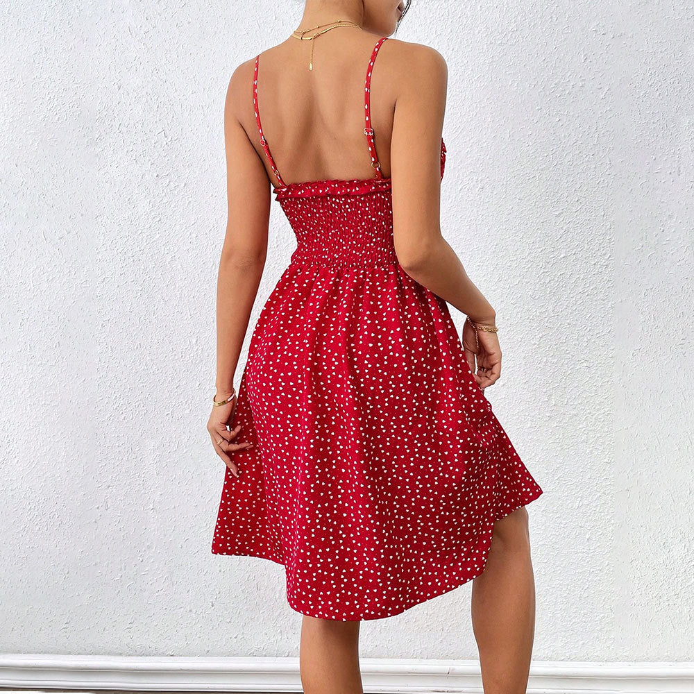 Robe mini pour dames avec une coupe aérée et un détail de volants ludique Chic & Stil