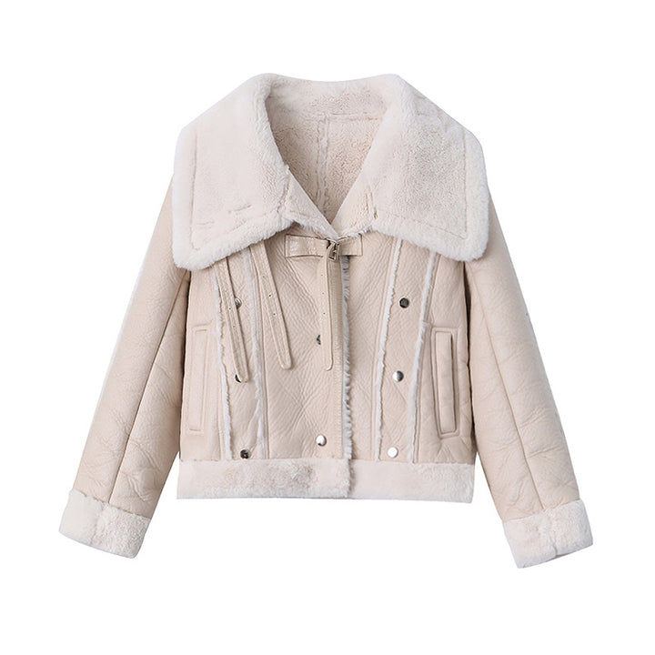 Ladies lambskin jacket with high-quality leather outer layer Chic & Stil