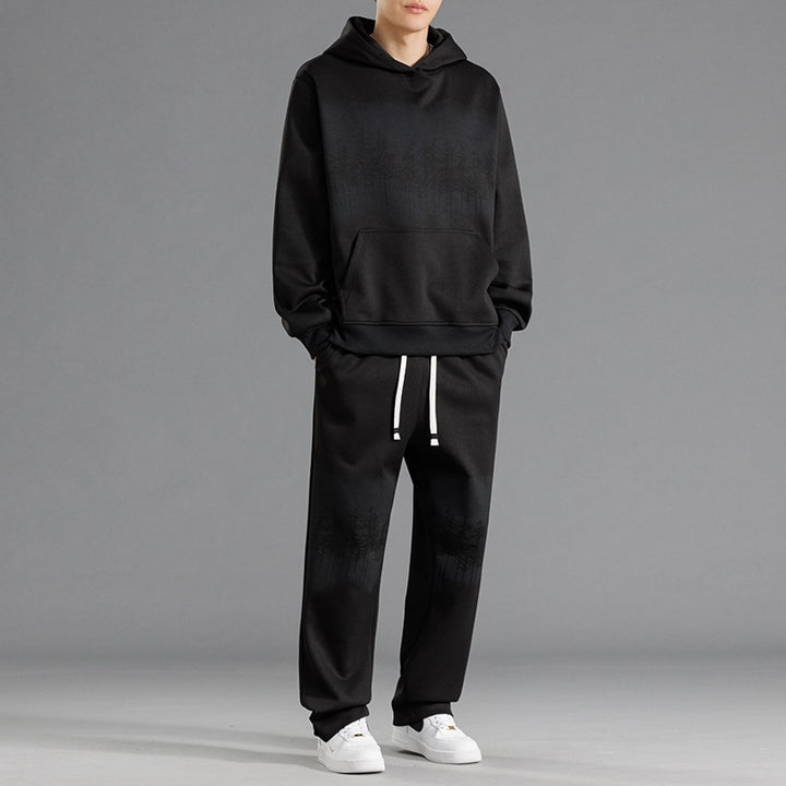 Casual lounge set for men with a relaxed fit and creative tree print Lune London