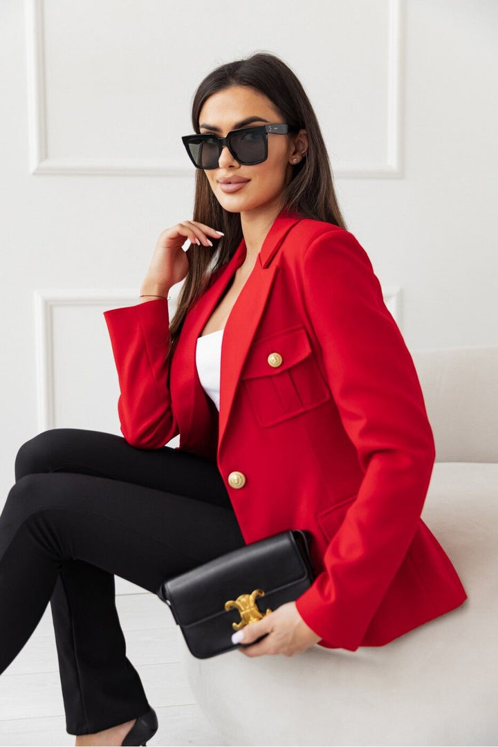 Ladies Elegant Double-Breasted Jacket with Practical Pockets Lune London