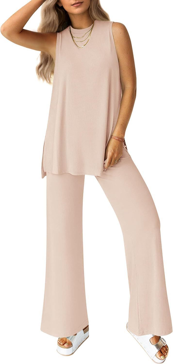 Ladies Casual Top and Wide Leg Pants Set Lune London