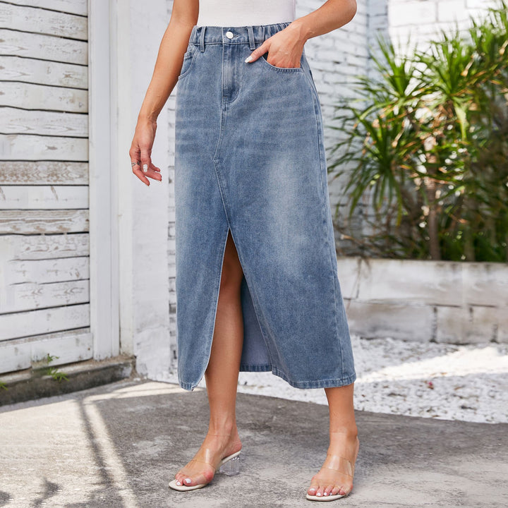 Maxi skirt for women with side slit and elastic waist Lune London