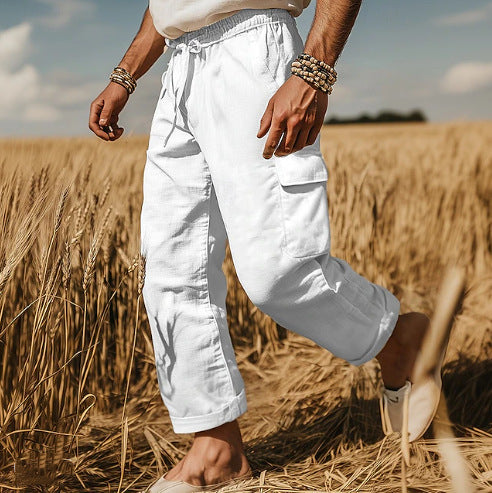 Men's cargo pants with versatile pockets and elastic waistband Lune London