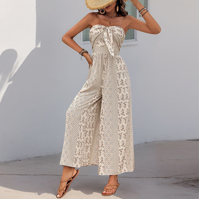 Lune London bohemian sleeveless maxi dress for women with an elegant tied belt