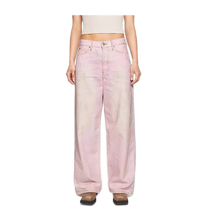 Wide leg jeans for women with high waist and unique color gradient Lune London