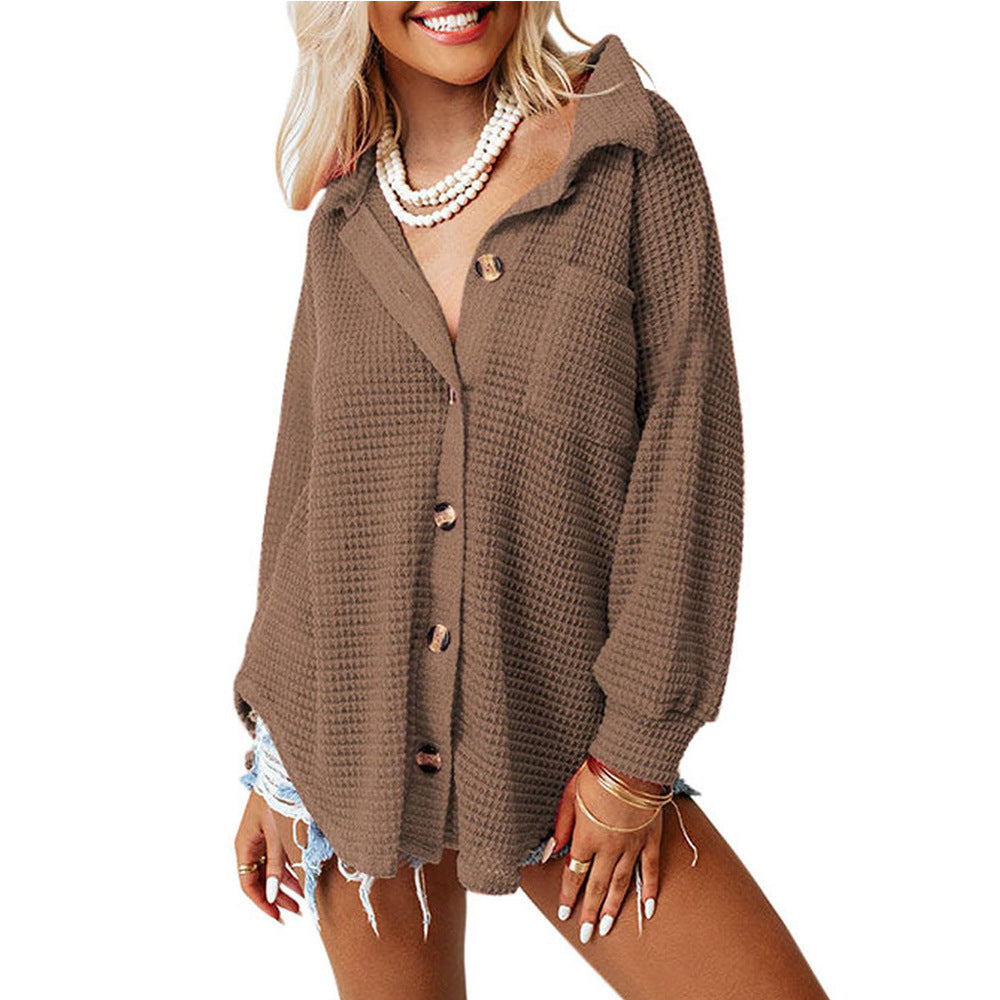 Casual plaid shirt jacket for women with button placket Lune London