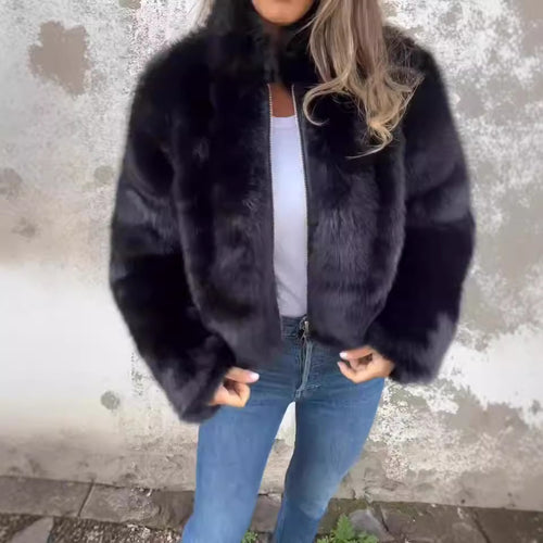 Lune London Faux Fur Bomber Jacket for Women