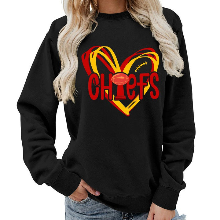 Sweat-shirt pour femmes avec design de cœur et graphiques sportifs créatifs Chic & Stil