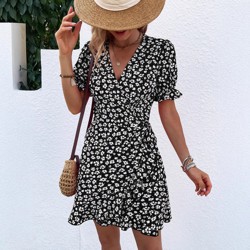 Lune London Floral Mini Wrap Dress for Ladies