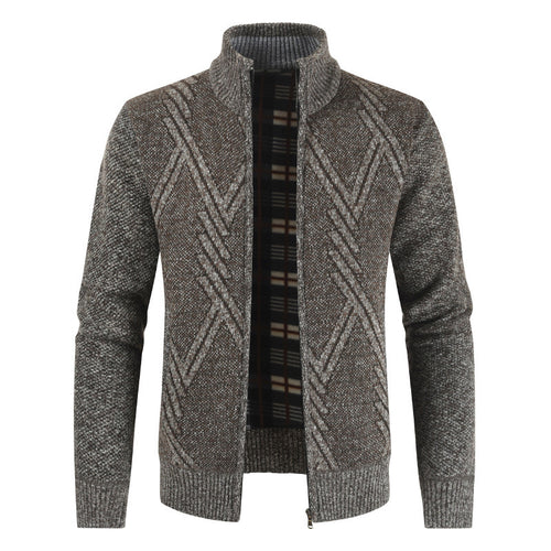 Knitted jacket for men with high collar and structured design Lune London