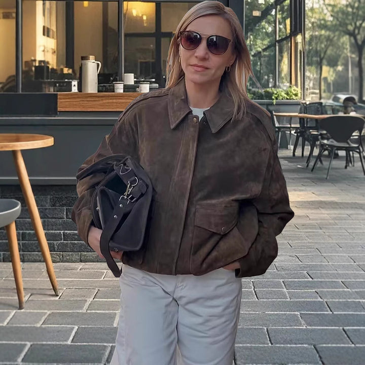 Lune London oversized suede jacket for women