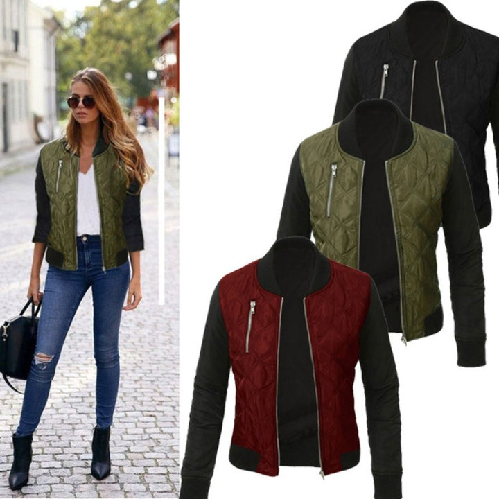 Quilted fashion jacket for women bomber style with zipper Lune Londonl