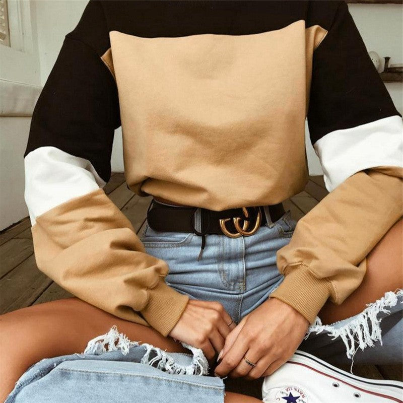 Sweat-shirt sportif pour femmes avec des rayures en bloc modernes Chic & Stil