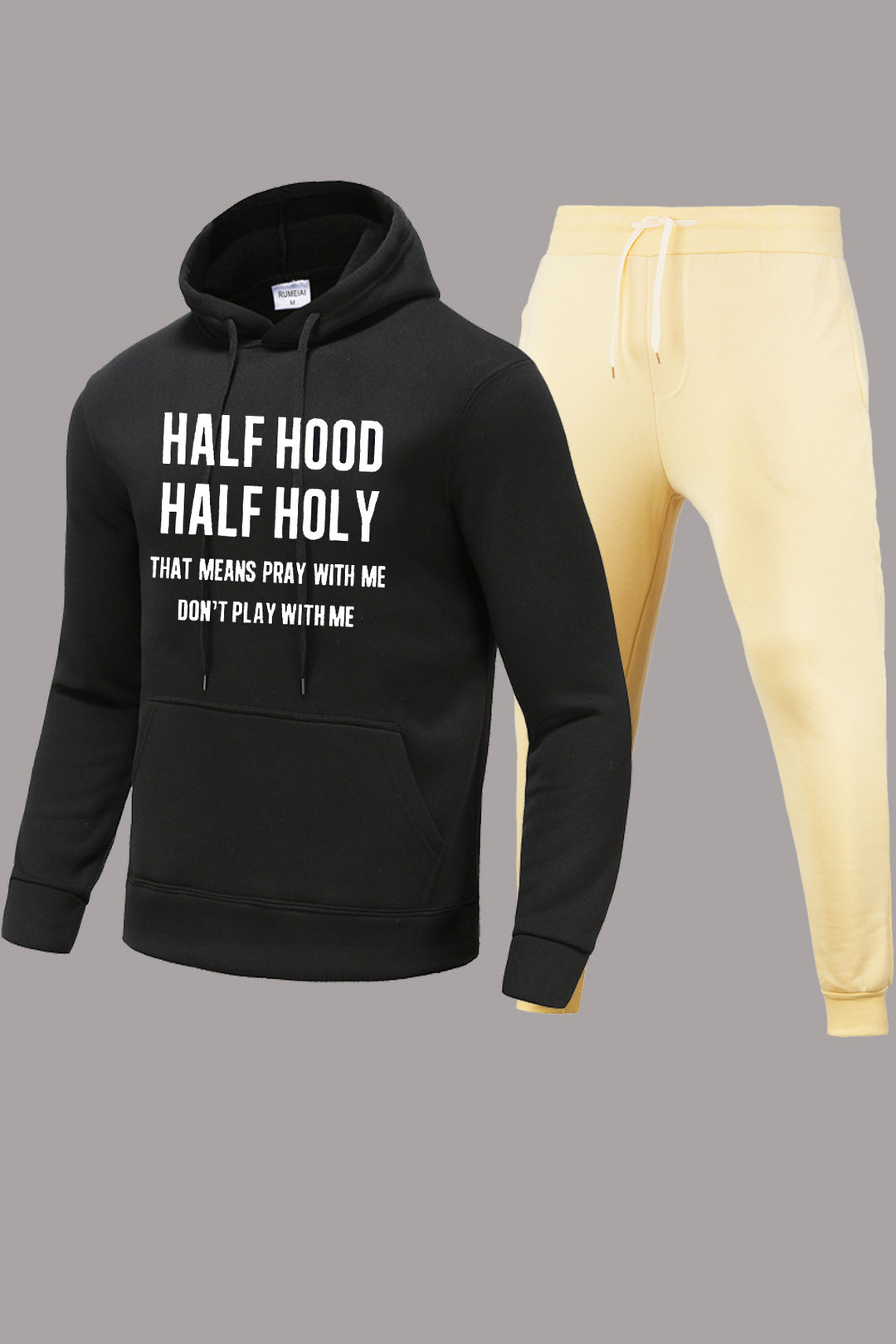 Women's hoodie and jogging pants set with powerful print Lune London